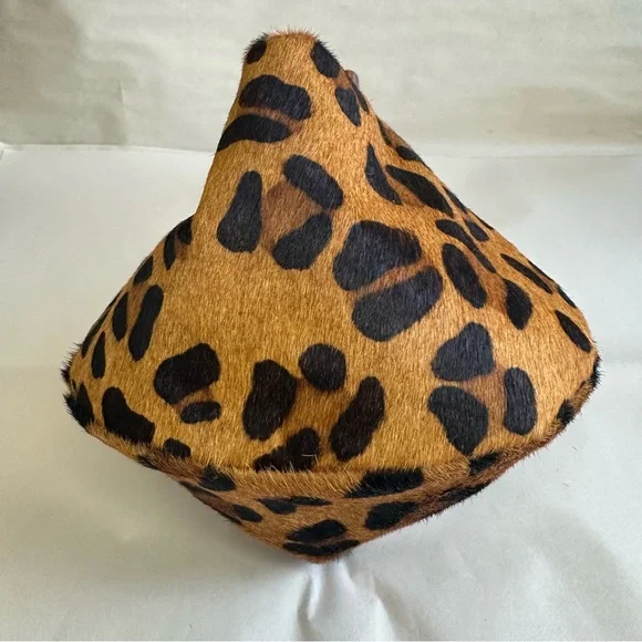 Unique Leopard Purse Evening Handbag Wood Handles Fortune Cookie David Jeffery